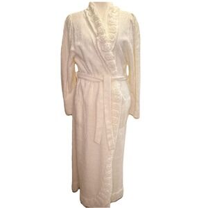 Mark Travers Australia Supertex Chenille Robe M Ivory Belt Pocket Cottage Lounge